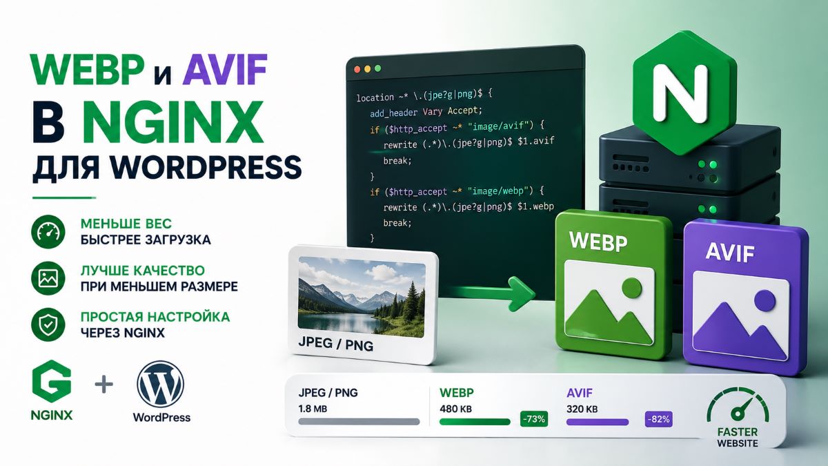 WebP и AVIF конвертация через Nginx